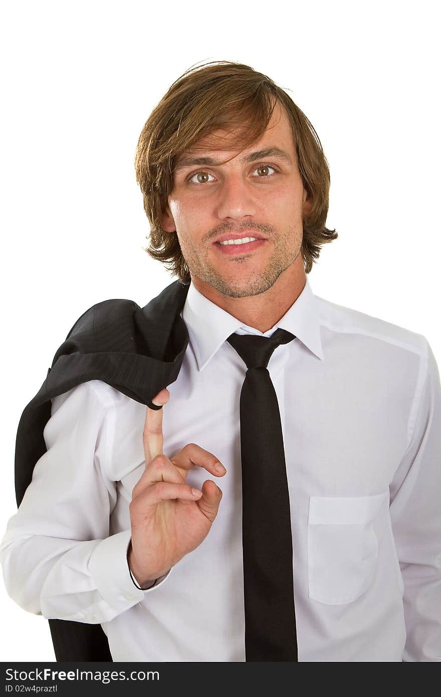 Young Fresh Longhaired Businessman