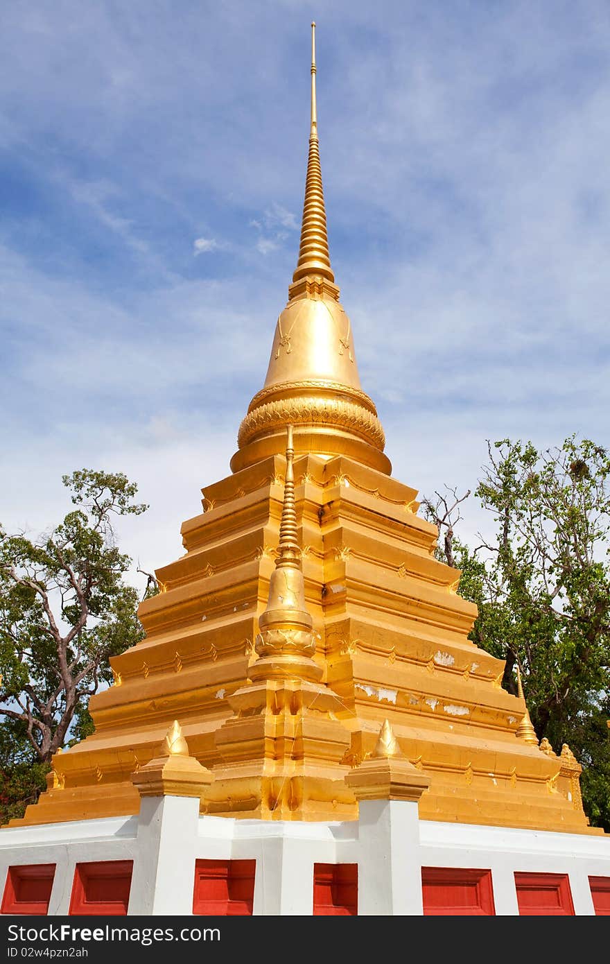 Gold Stupa in temple Thailand. Gold Stupa in temple Thailand