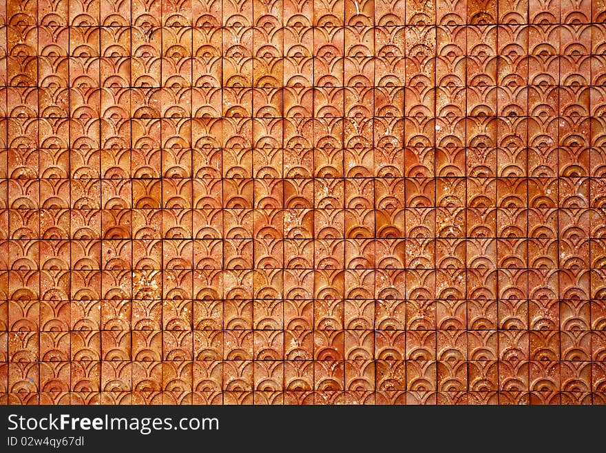 Red brick wall of the house