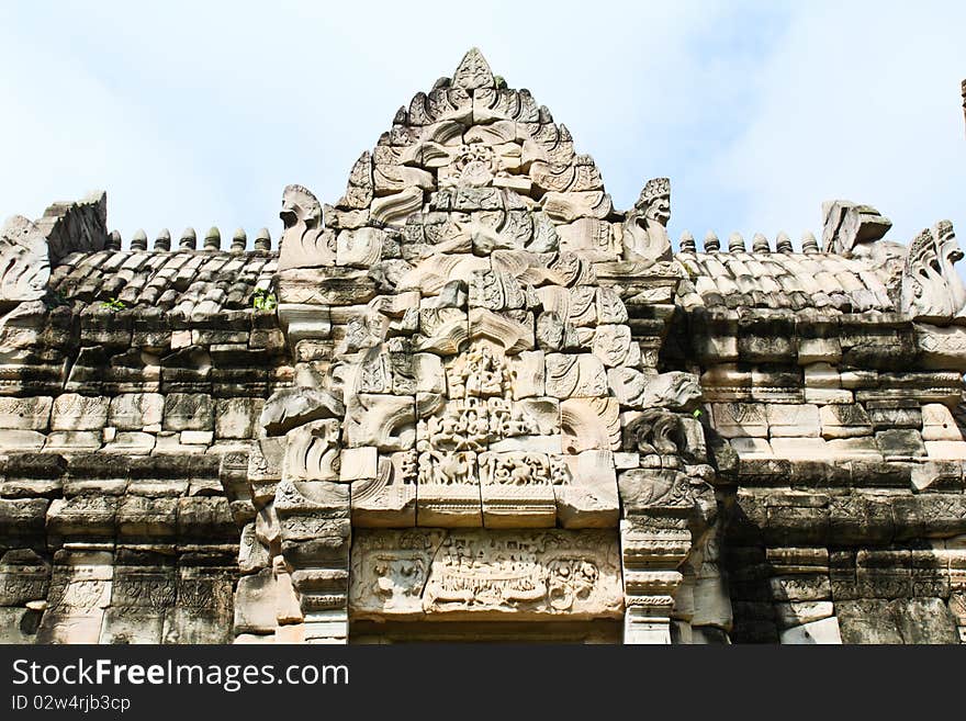 At the inner the central tower constructed with white sandstone of 11th-12th century. The most important is the tower face to the south and the carving tells story both about Ramayana and Buddhism. At the inner the central tower constructed with white sandstone of 11th-12th century. The most important is the tower face to the south and the carving tells story both about Ramayana and Buddhism.