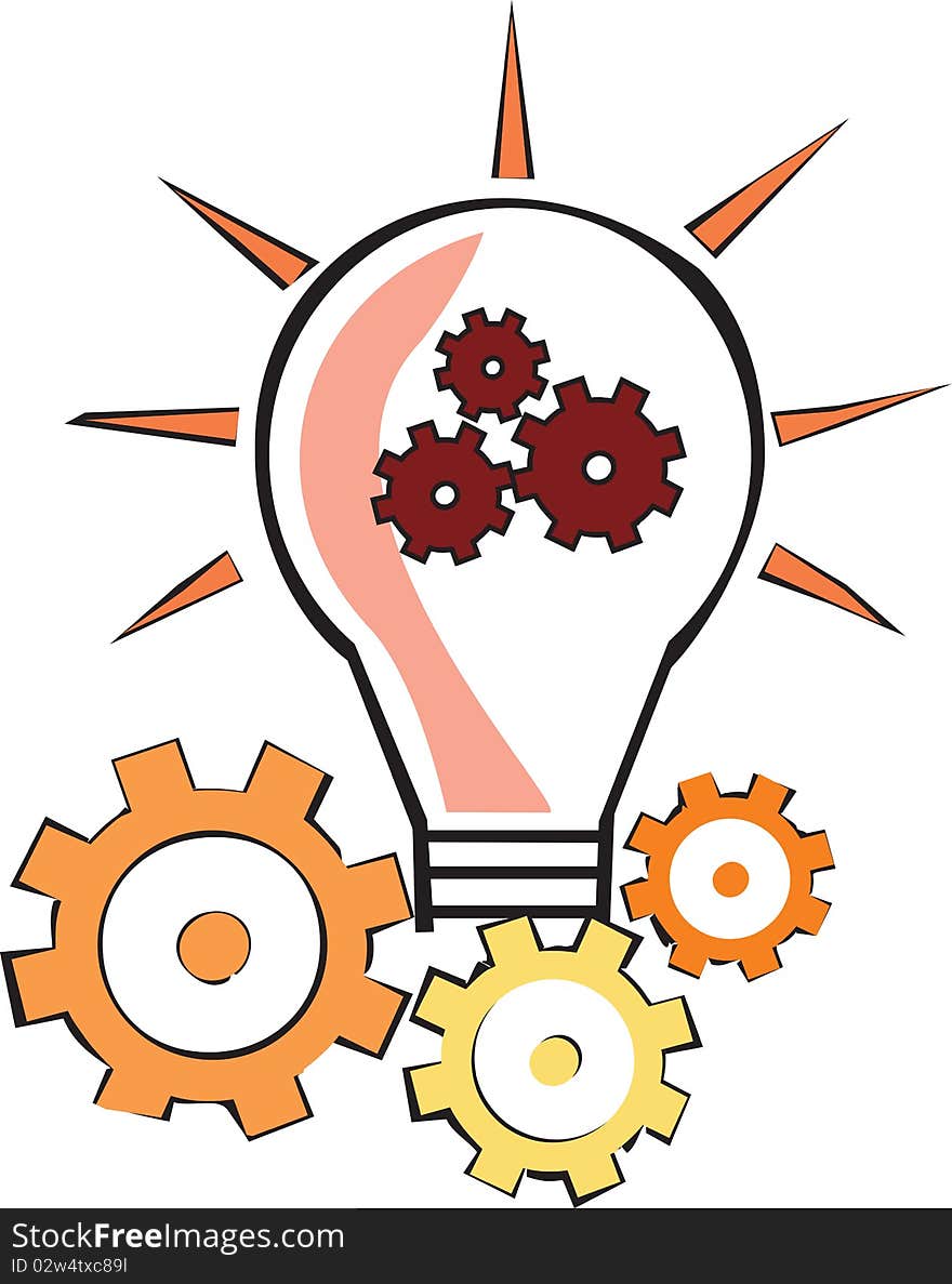 Illustration of a mechanism in bulb. Illustration of a mechanism in bulb