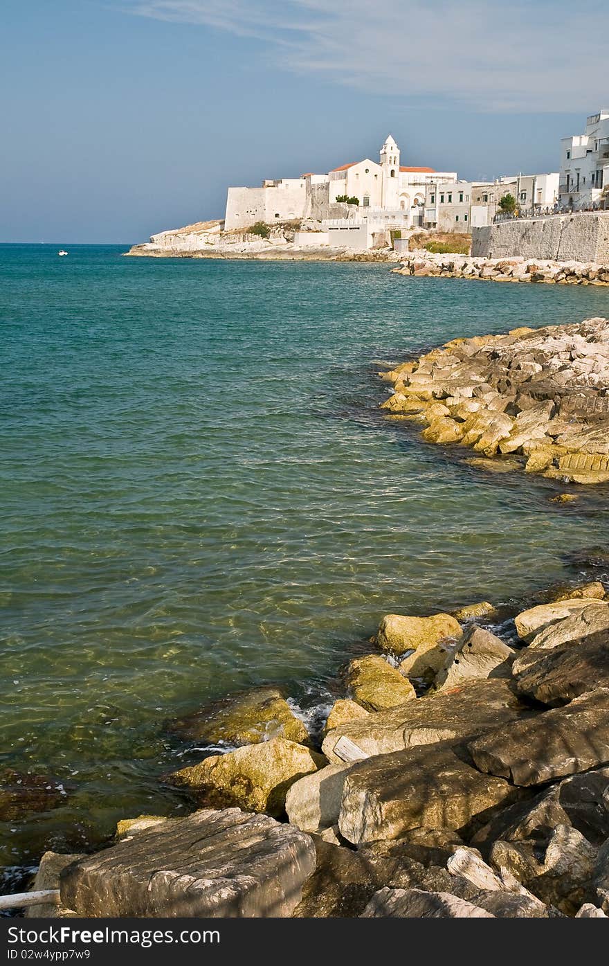 The small city vieste in itlay, gargano, apulia