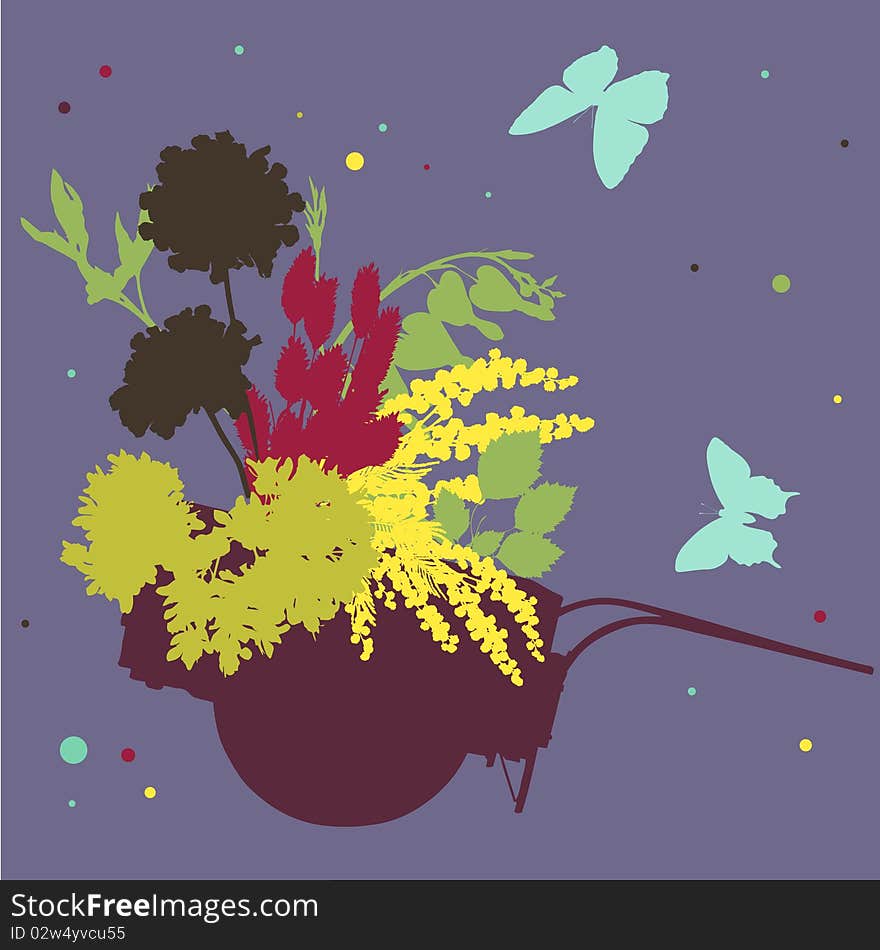 Abstract floral composition - vector illustration. Abstract floral composition - vector illustration