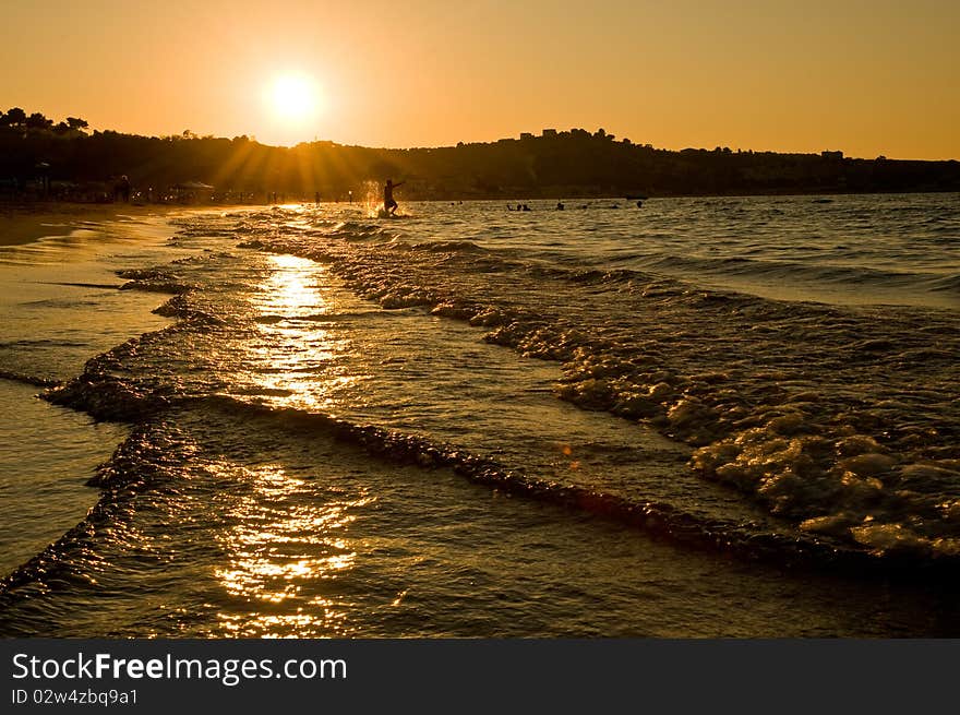 Sunset At Sea