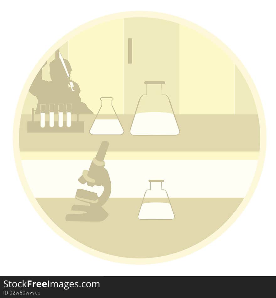 Illustration of a laboratory equipments. Illustration of a laboratory equipments