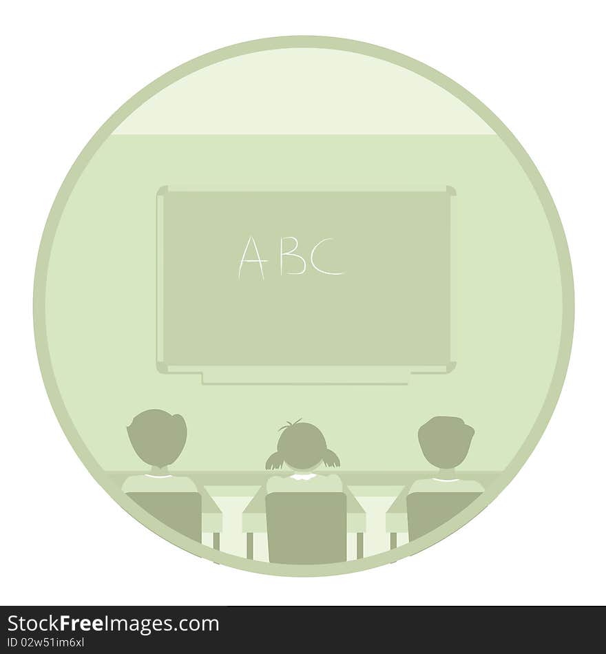 Illustration of a class room interior. Illustration of a class room interior