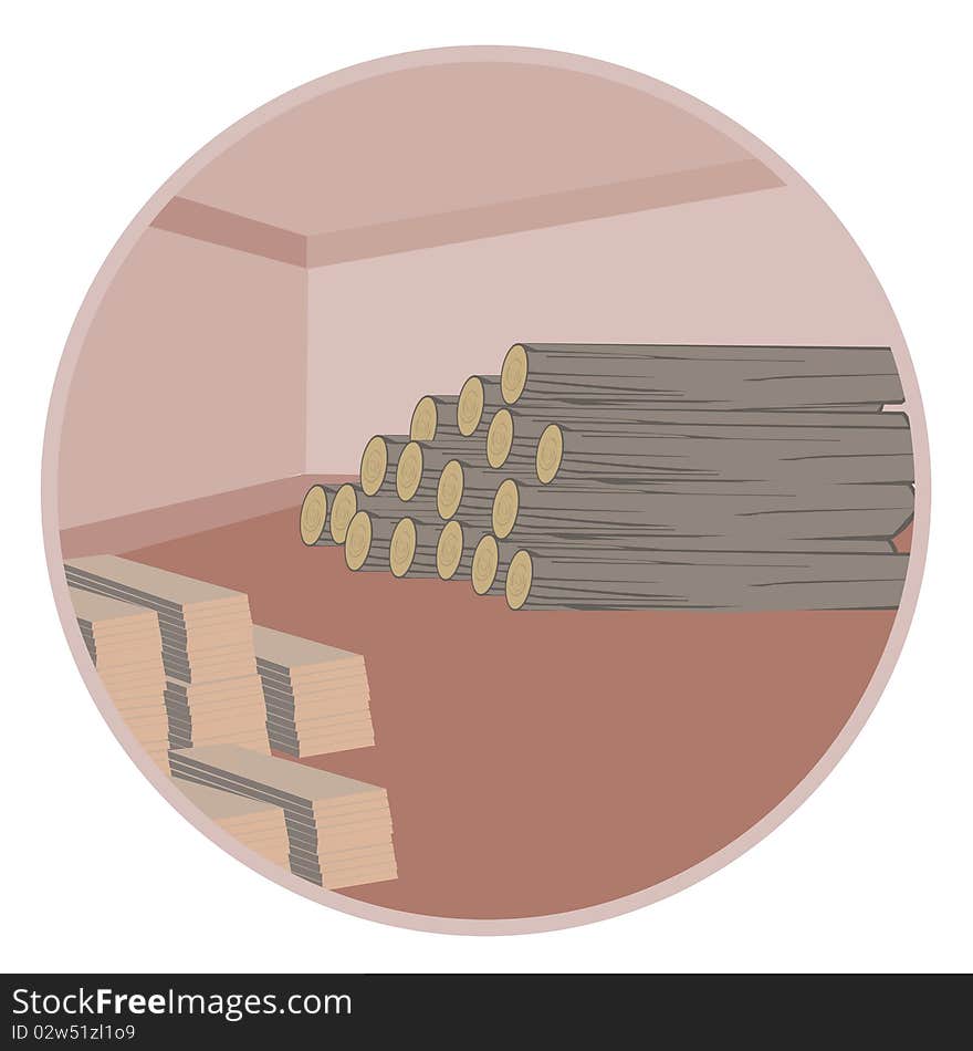 Illustration of a wooden logs. Illustration of a wooden logs