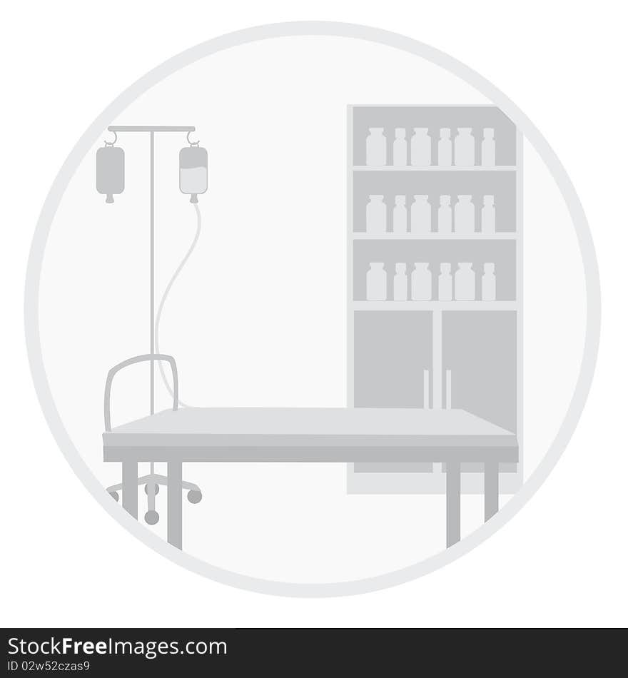 Illustration of a bed at hospital. Illustration of a bed at hospital