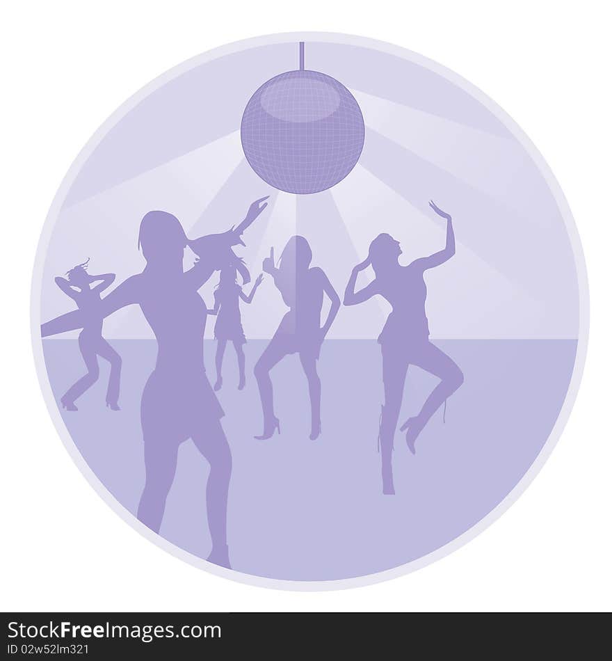 Illustration of a night club. Illustration of a night club