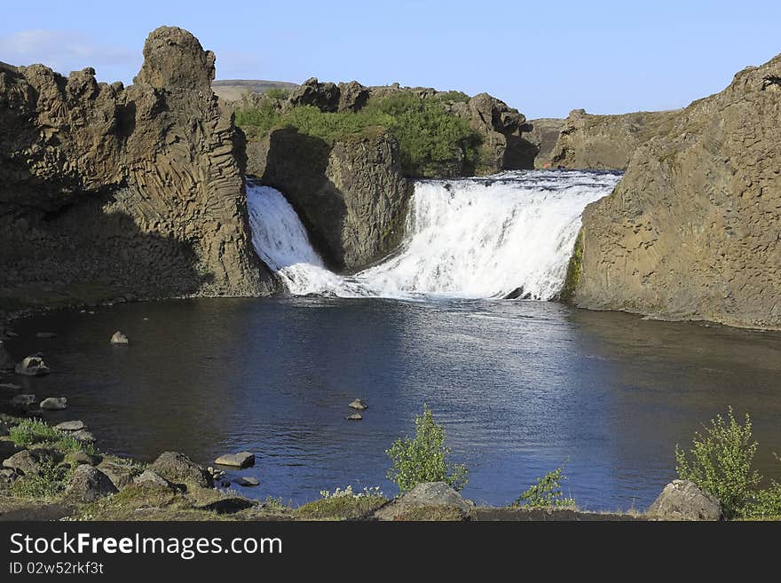 HjÃ¡lparfoss In Iceland.