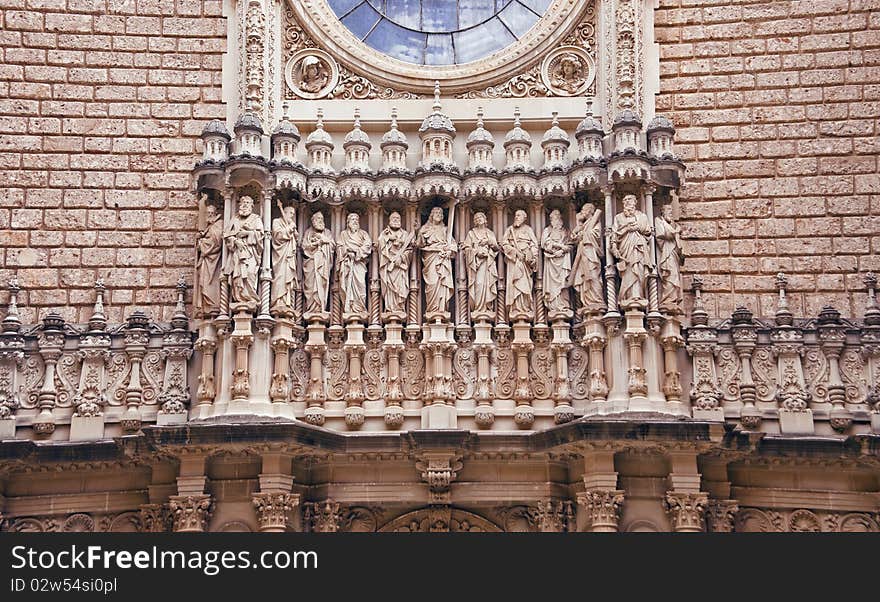 Holy saints on the facade of the cathedral