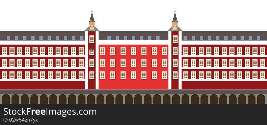 Illustration of a Building in a city. Illustration of a Building in a city