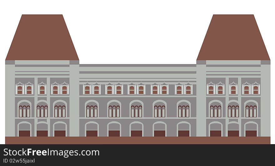 Illustration of a Building in a city. Illustration of a Building in a city