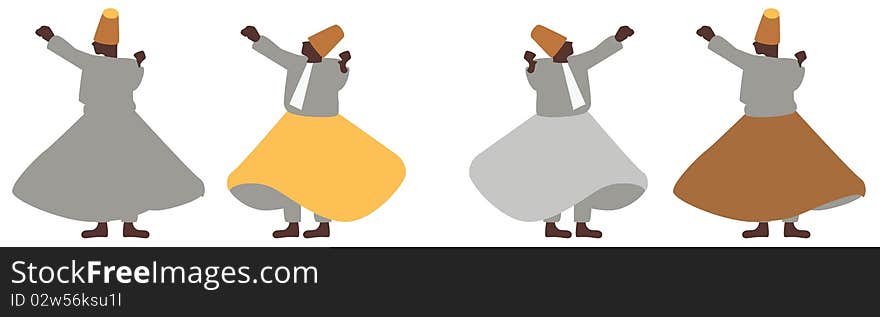 Illustration of a islam traditional dancing. Illustration of a islam traditional dancing