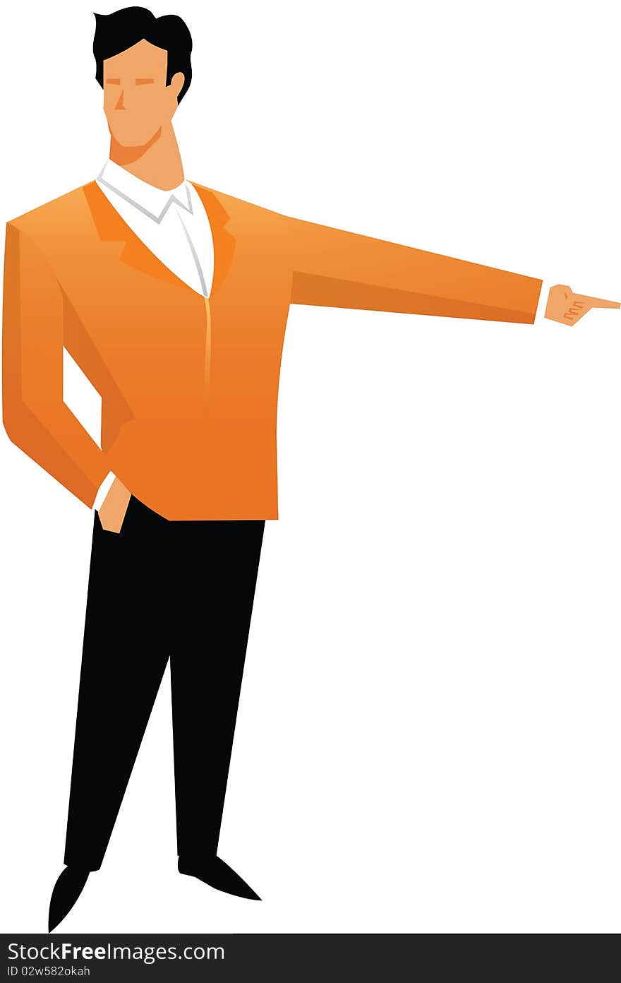 Illustration of a Businessman pointing. Illustration of a Businessman pointing