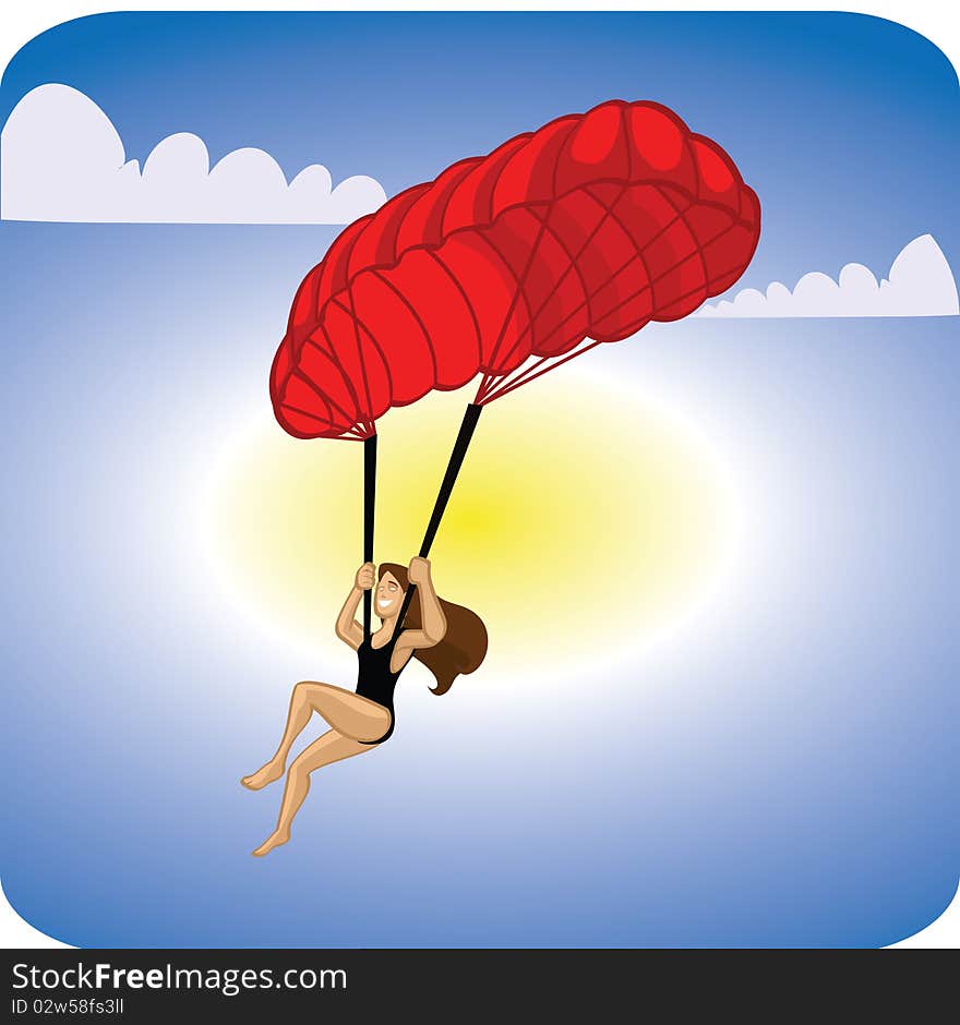 Illustration of a para gliding. Illustration of a para gliding