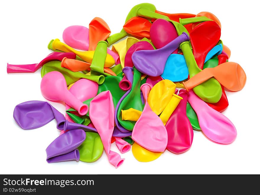 Multi-colored balloons isolated on white