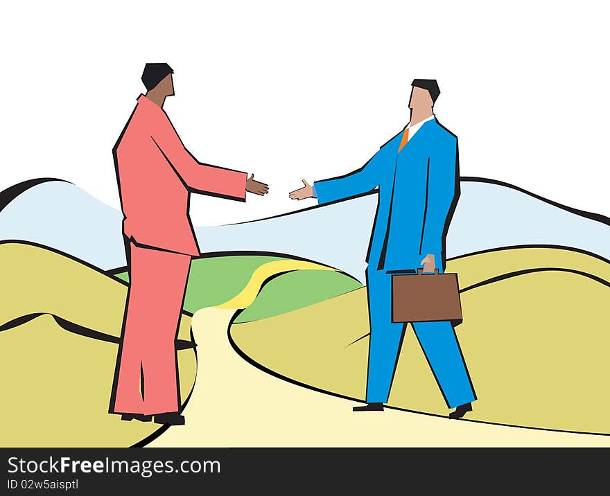 Illustration of a Businessmen shaking hands. Illustration of a Businessmen shaking hands