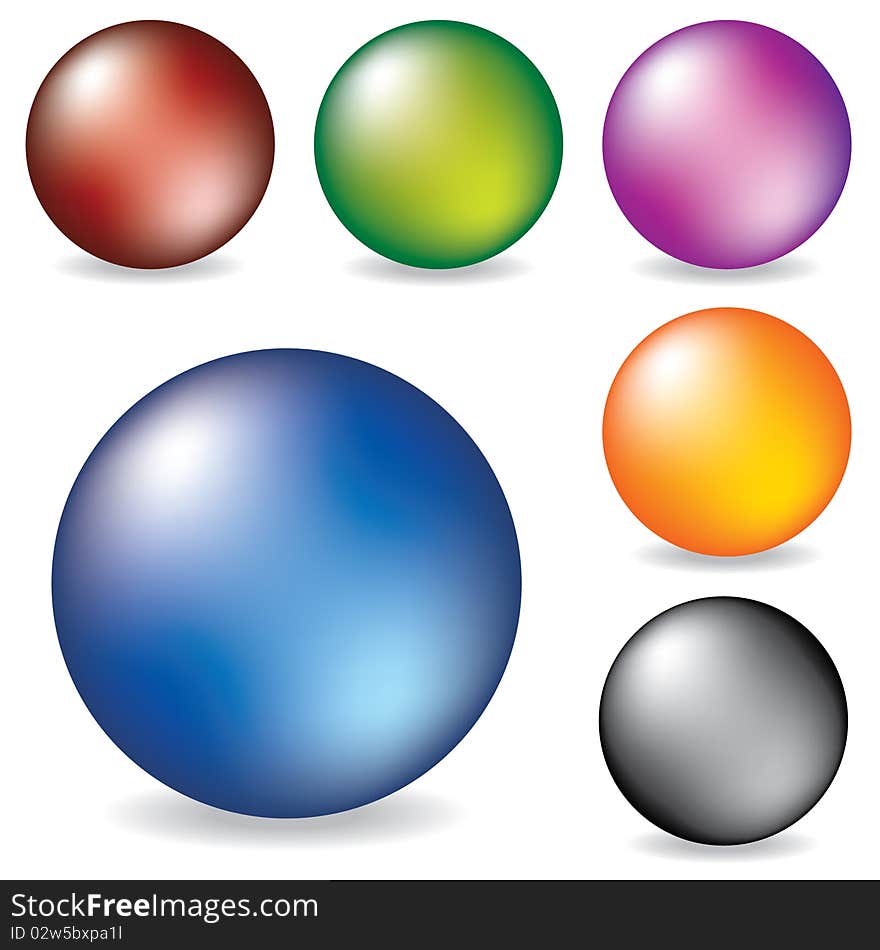 Vector collection of color pearls