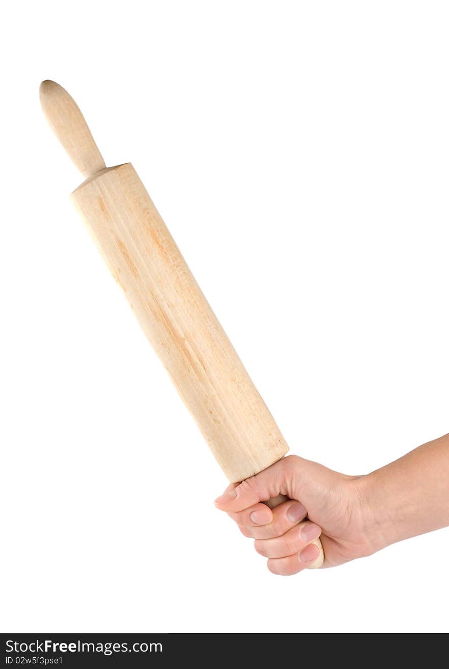 Rolling pin in a human hand