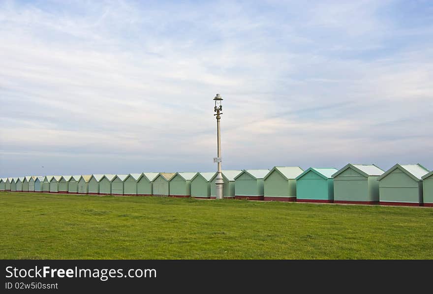 row of beach huts