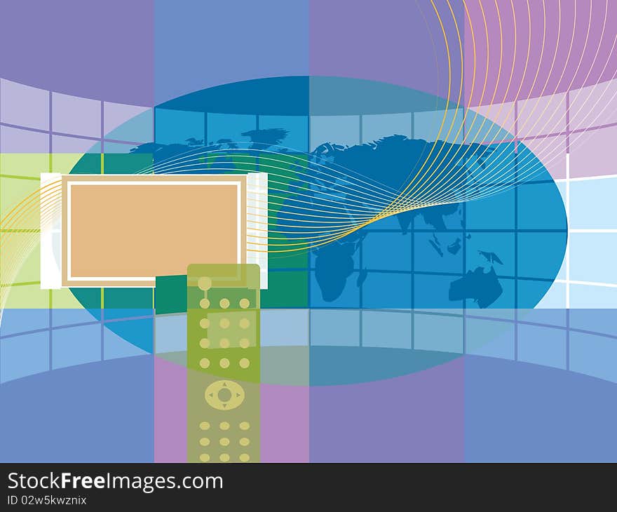 Illustration of a Global broadcasting. Illustration of a Global broadcasting