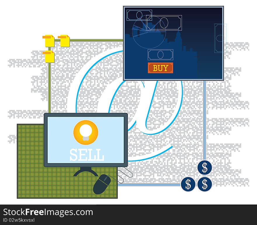 Illustration of a Freelancing network. Illustration of a Freelancing network