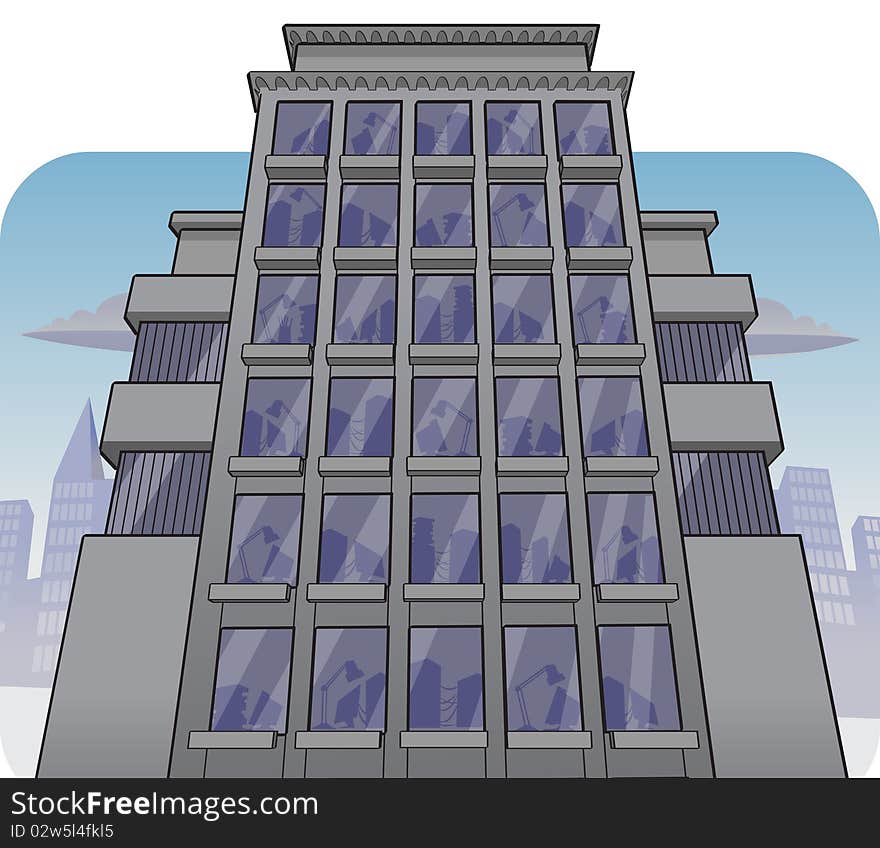 Illustration of a tall Office building. Illustration of a tall Office building