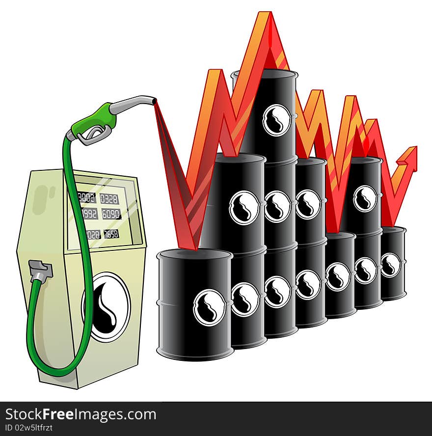 Illustration representing fluctuation in oil prices