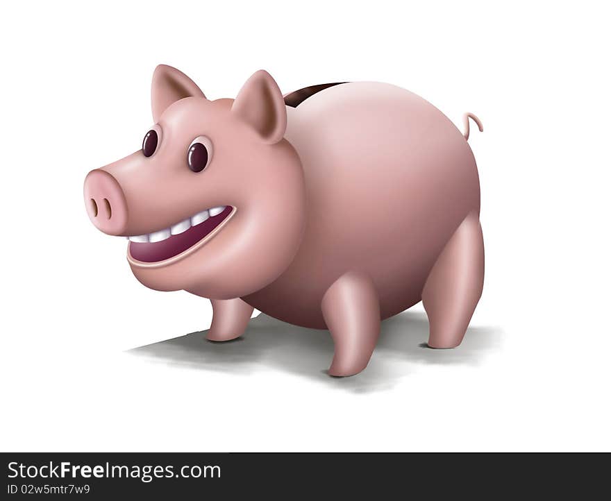 Illustration of a 3d Piggy bank