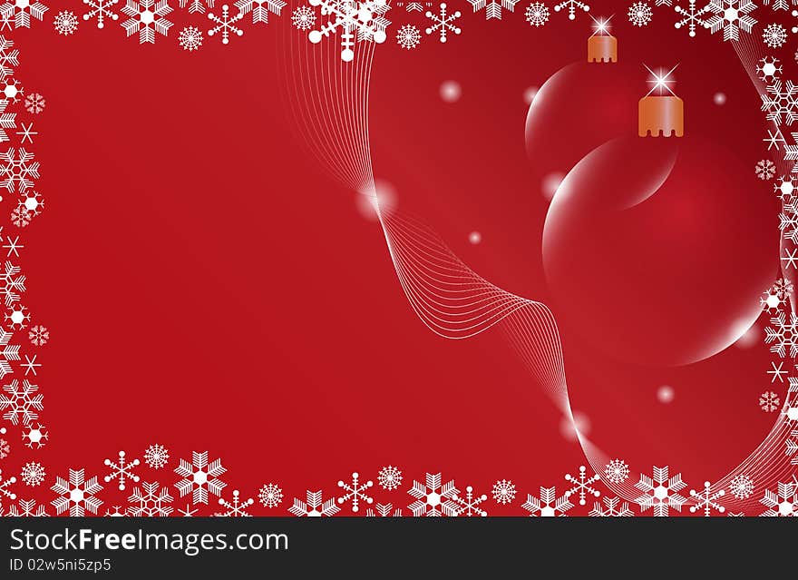 Two red Christmas ball on a red background. eps10 illustration