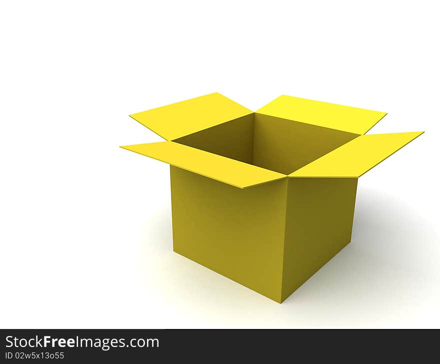 High resolution render of a open box. High resolution render of a open box