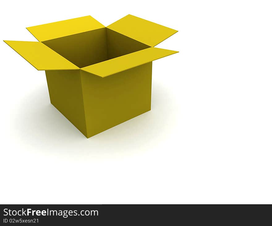 High resolution render of a open box. High resolution render of a open box