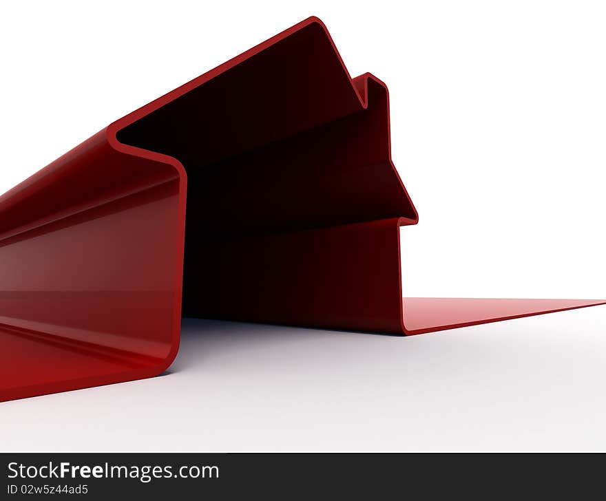 3d render of red house symbol isolated on white