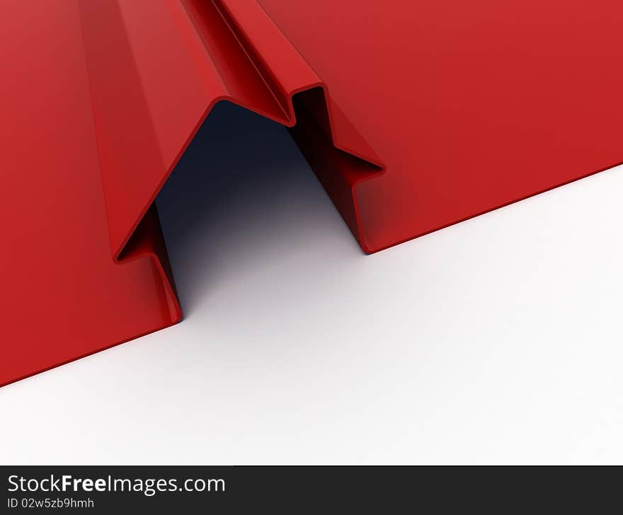 3d render of red house symbol isolated on white