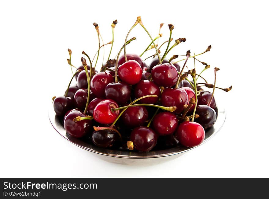 Bowl of freshly picked cherries