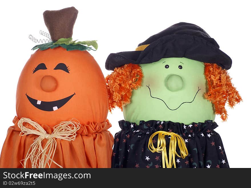 Halloween Pumpkin and Witch Characters