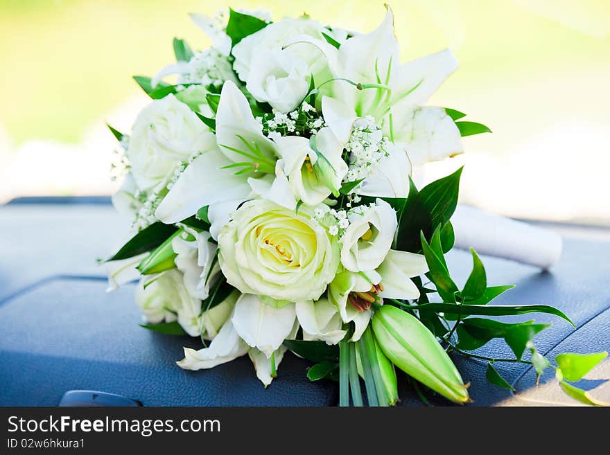 Close up of wedding bouquet