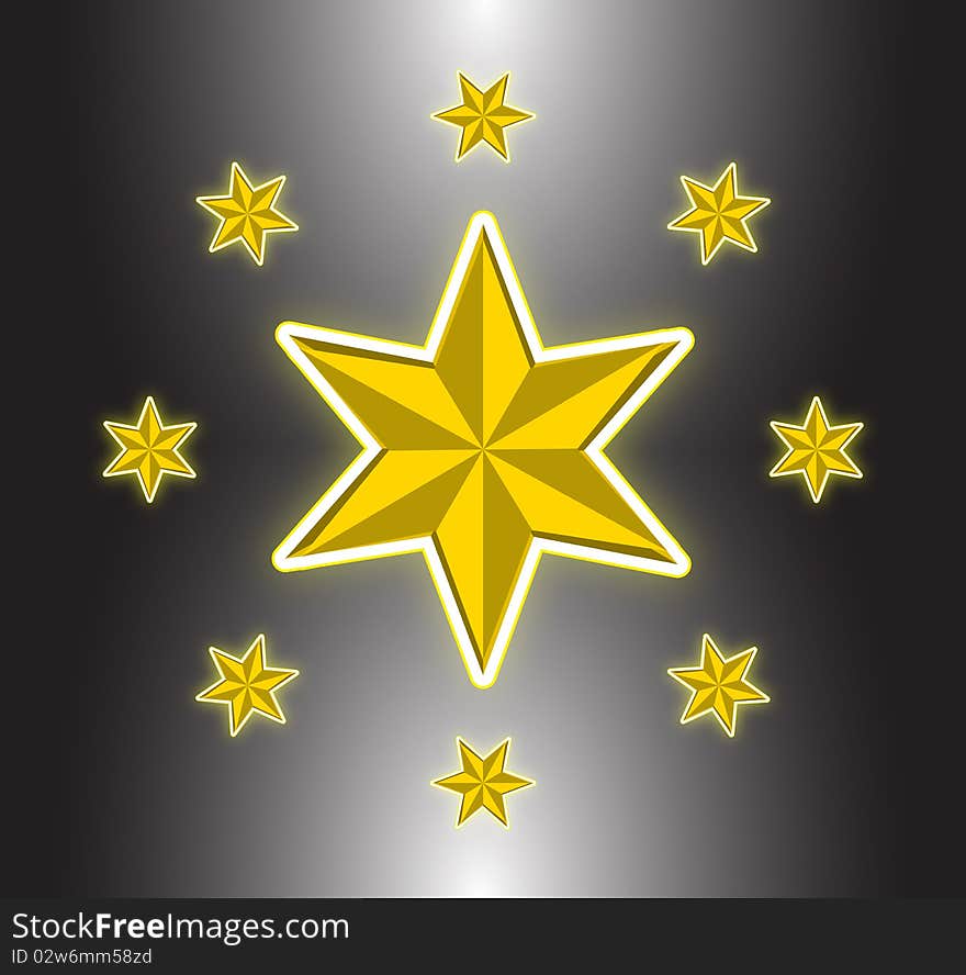 The luxury golden star on gradient background