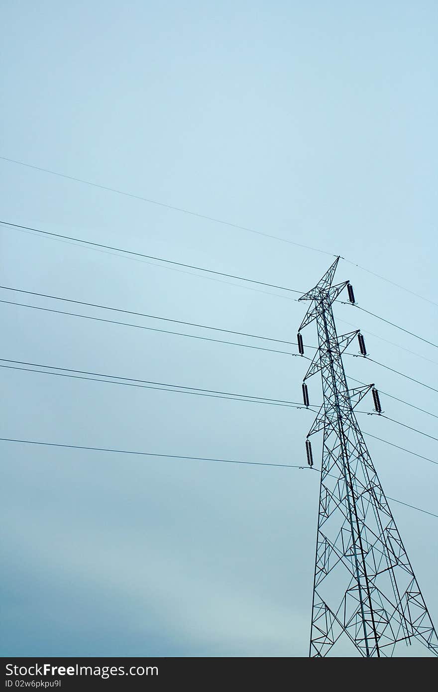 Electrical tower against blue sky. Electrical tower against blue sky