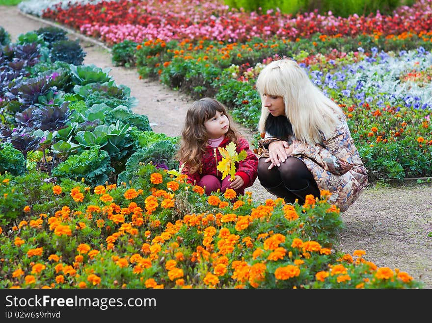 Mother and daughter playing