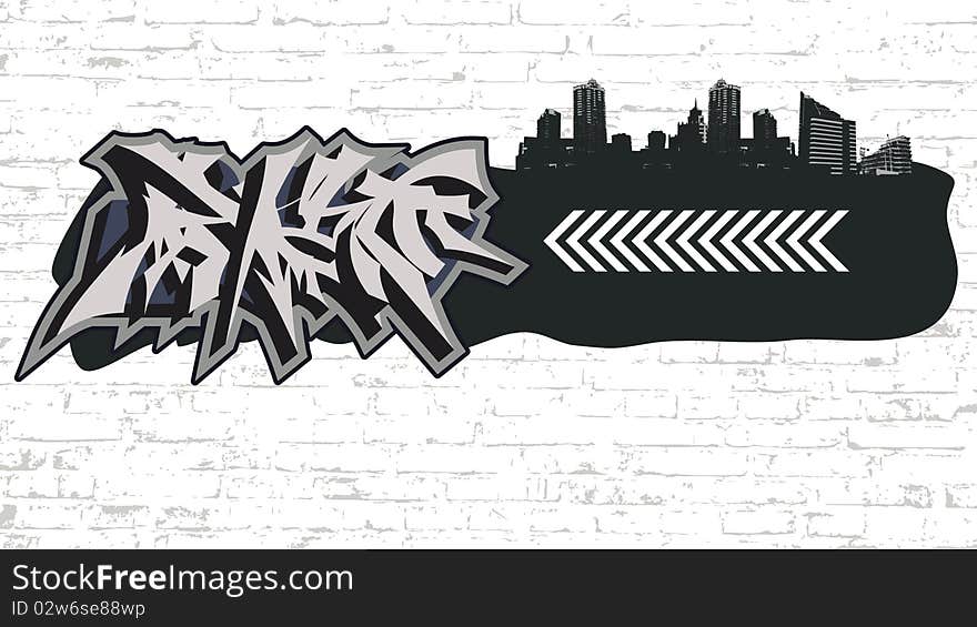 Graffiti on grunge city backround