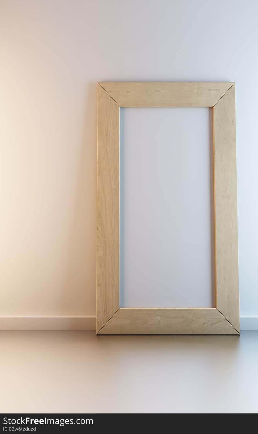 3d illustration of empty picture's wood frame.