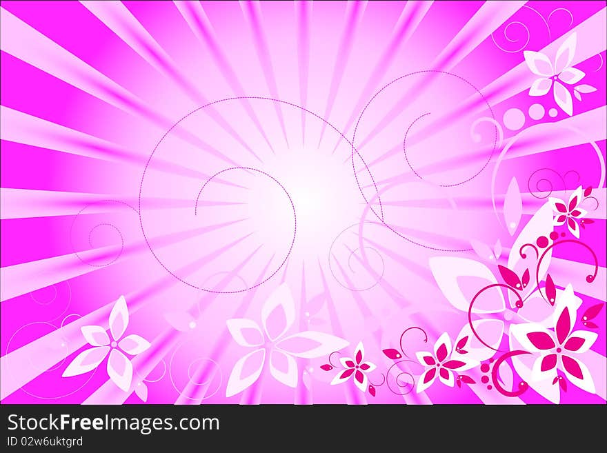 Illustration of the beautiful pink floral background