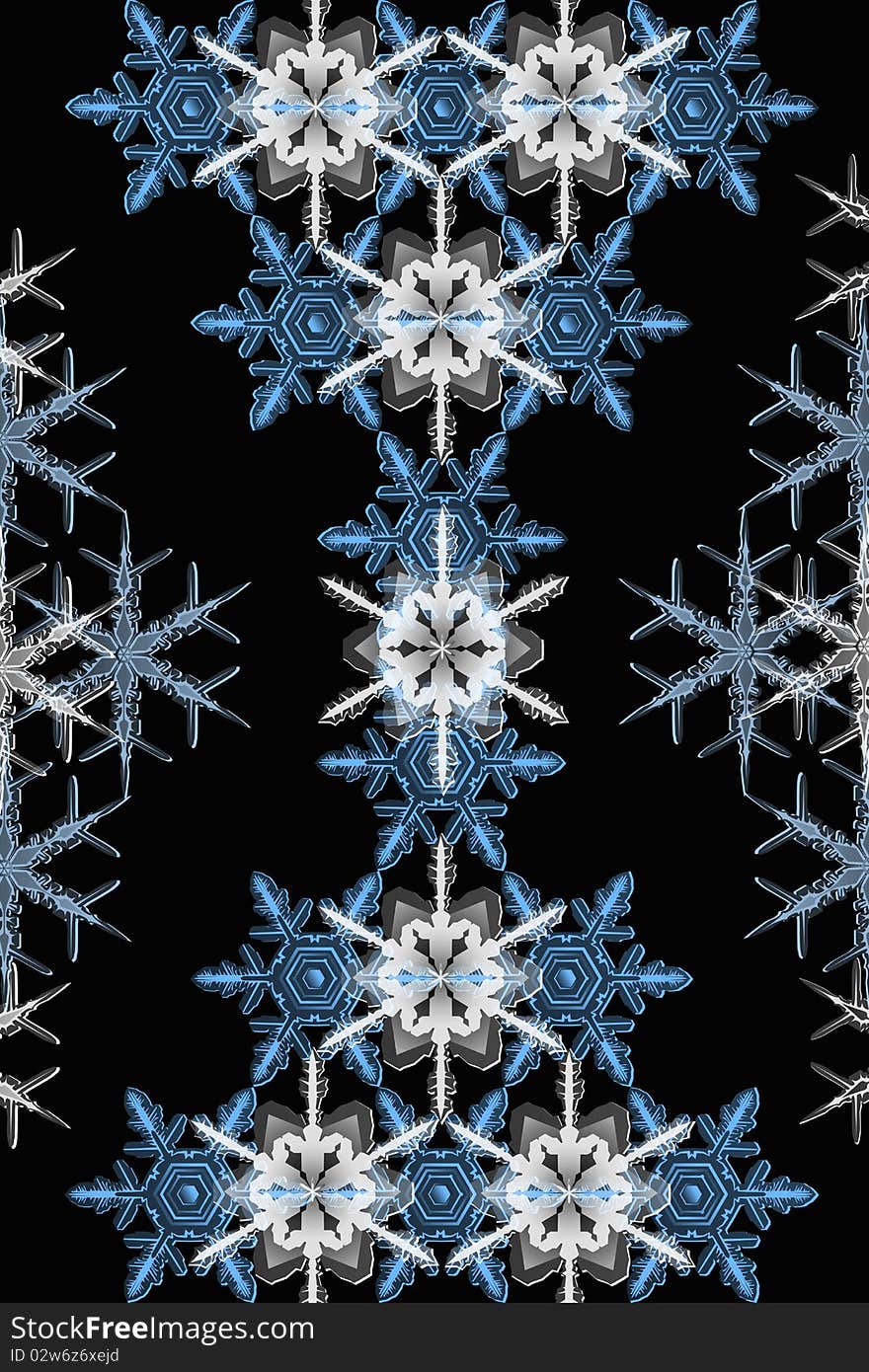 Texture of beautiful snowflakes background