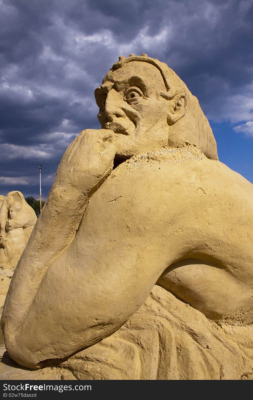 Gigantic figure in the third sand festival in Burgas. Gigantic figure in the third sand festival in Burgas.