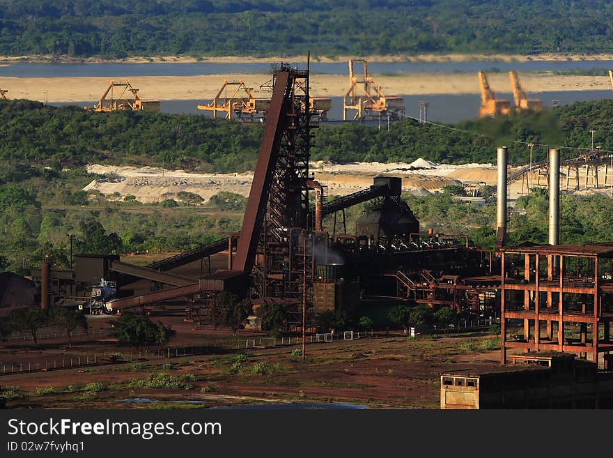 This is a midrex direct reduction plant, it utilizes natural gas to reduce iron ore to produce Direct Reduced Iron.