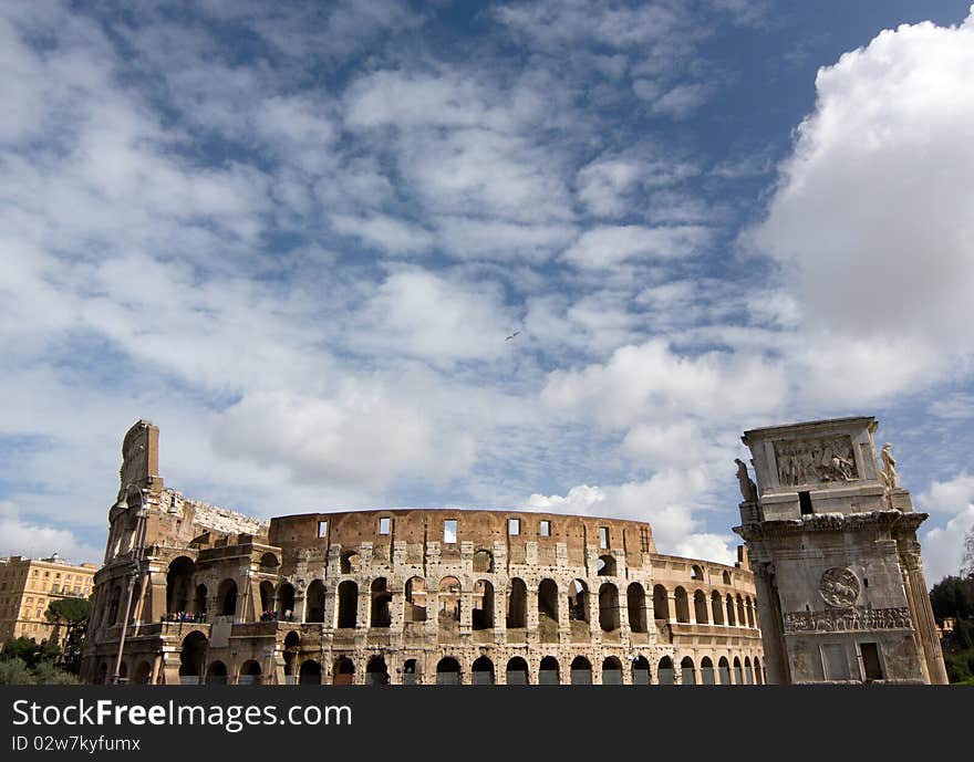 View at the Colosseum, Rome, Italy