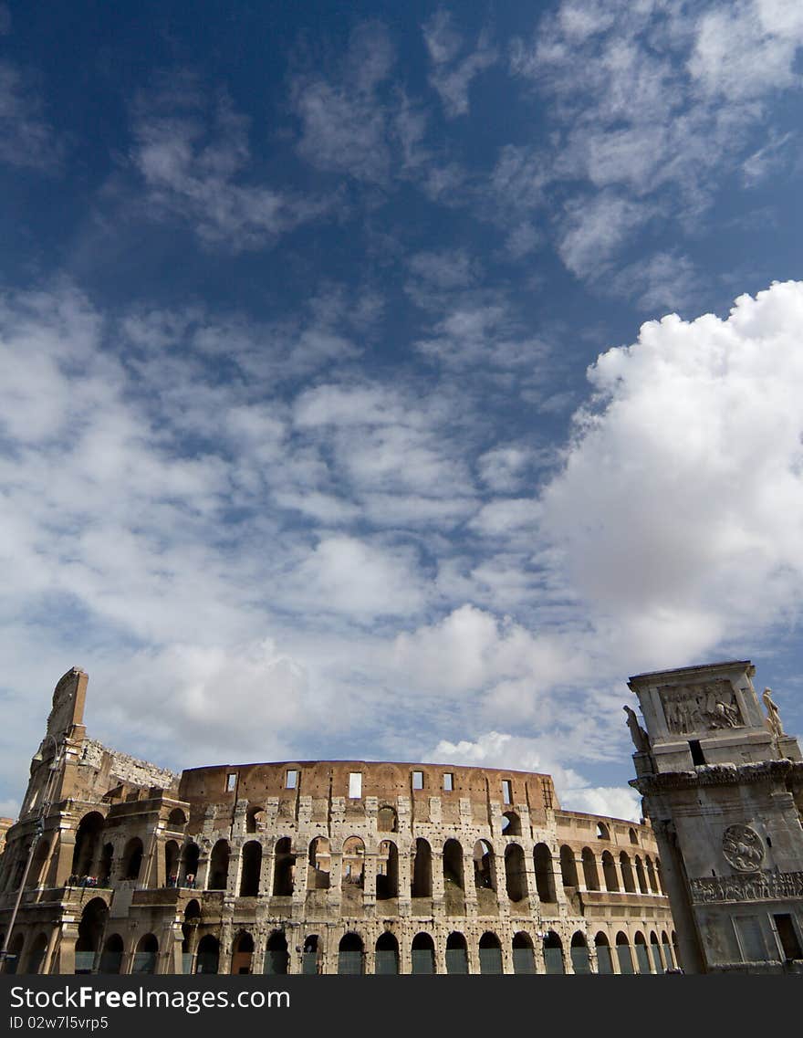 View at the Colosseum, Rome, Italy