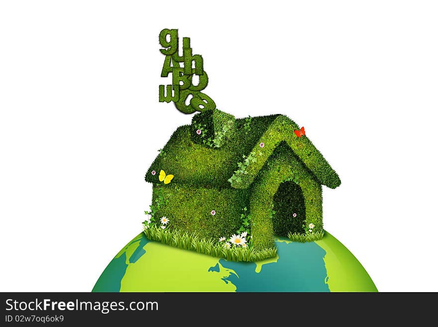 House done in grass posts on the world and from the chimney pot to the place of the funo characters they go out in grass. House done in grass posts on the world and from the chimney pot to the place of the funo characters they go out in grass